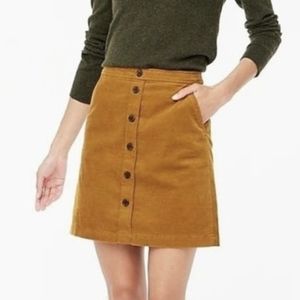 J. Crew NWOT Corduroy Button Skirt